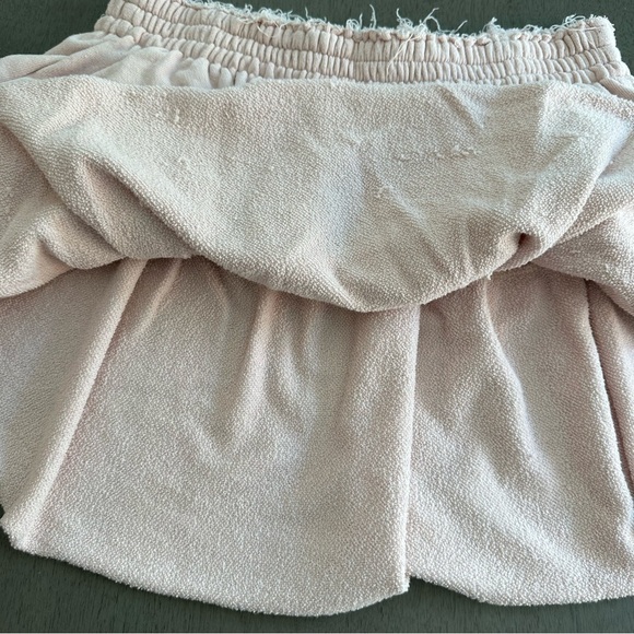 AERIE Layered Weekend Ruffle Raw Edge Miniskirt Pale Pink Size Medium - Picture 8 of 12